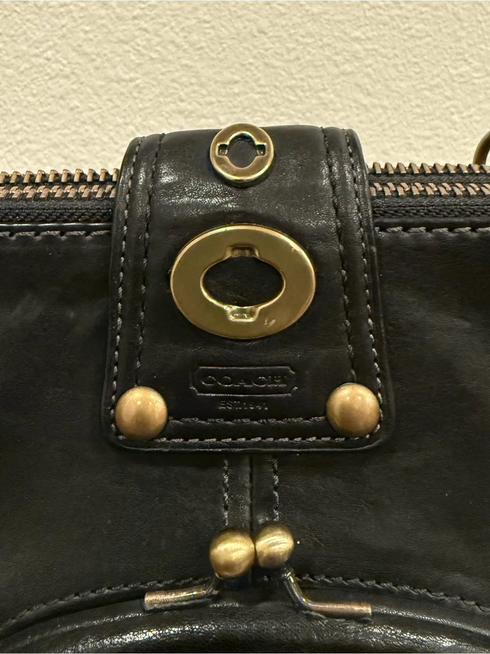 ❤️COACH LEGACY BRIDGET BRIDGIT BLACK LEATHER BAG VINTAGE Y2K 65TH ANNIVERSARY!❤️